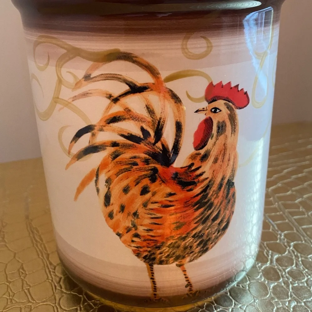 Cottage Core HD Design San Padre Countertop Rooster Utensil Holder